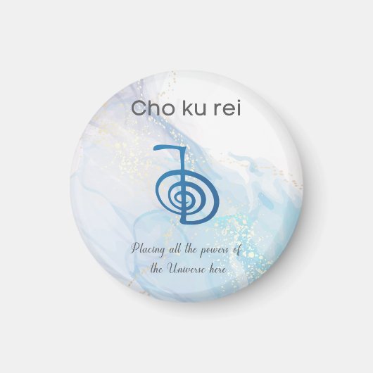 Traditioneel Usui Reiki Symbool Cho Ku Rei Blue Magneet (Voorkant)