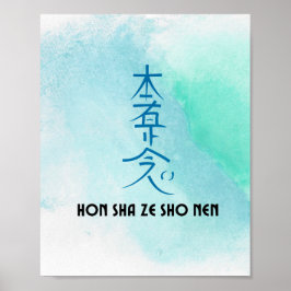 Traditioneel Usui Reiki Symbool Hon Sha Ze Sho Nen Poster