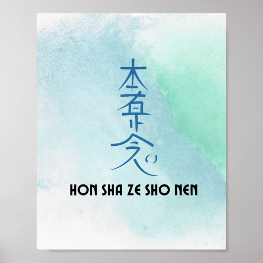 Traditioneel Usui Reiki Symbool Hon Sha Ze Sho Nen Poster (Voorkant)