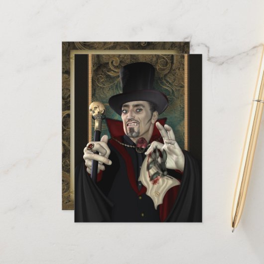 Traditioneel VampierBriefkaart Briefkaart (Voorkant / Achterkant in situ)