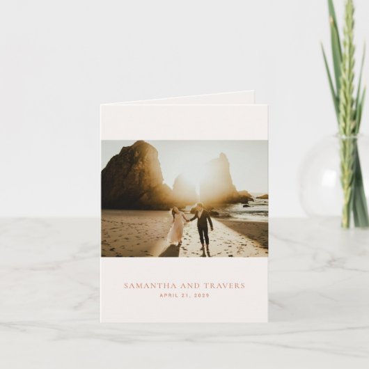 Traditioneel verbrande Sinaasappel Elegante bruilo Bedankkaart (Voorkant)