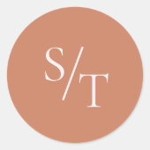 Traditioneel verbrande Sinaasappel Elegante bruilo Ronde Sticker (Voorkant)