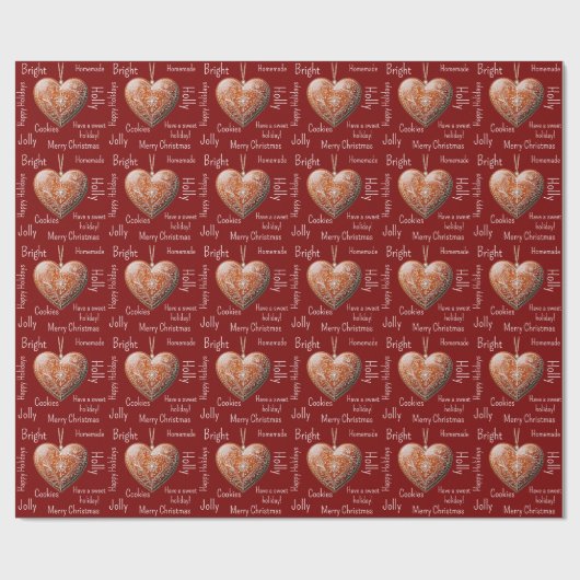 Traditioneel versierd kerstkoekje cadeaupapier (Vlak)