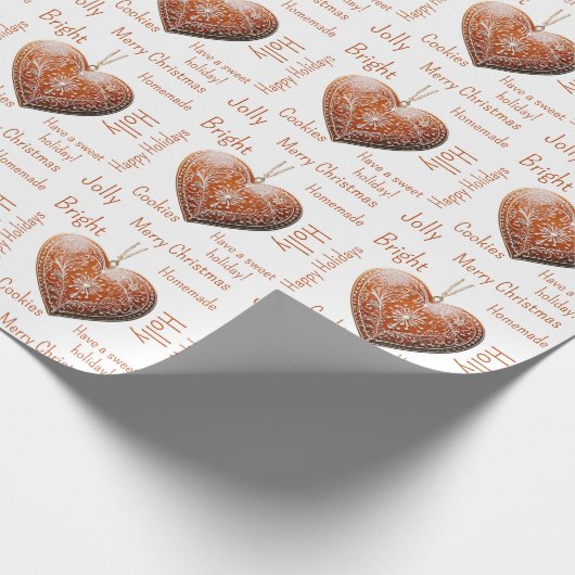 Traditioneel versierd kerstkoekje cadeaupapier (Hoek)