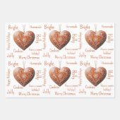 Traditioneel versierd kerstkoekje inpakpapier vel (Voorkant 3)