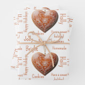 Traditioneel versierd kerstkoekje inpakpapier vel (In situ)