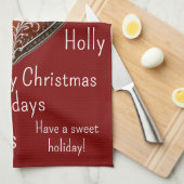 Traditioneel versierd kerstkoekje theedoek (Quarter Fold)