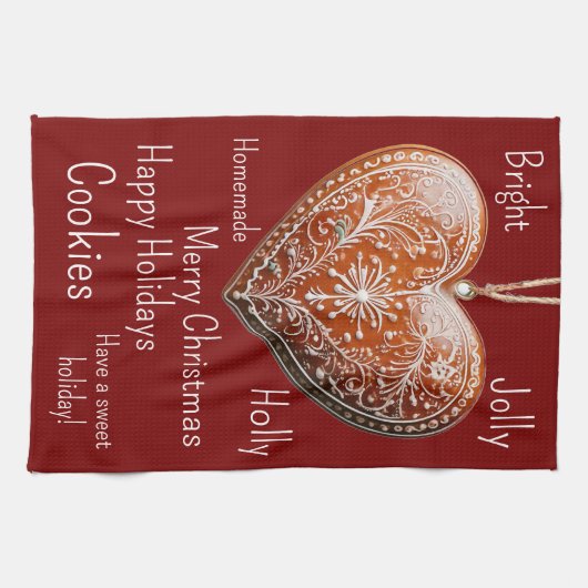 Traditioneel versierd kerstkoekje theedoek (Horizontaal)