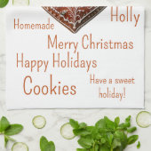 Traditioneel versierd kerstkoekje theedoek (Gevouwen)