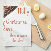 Traditioneel versierd kerstkoekje theedoek (Quarter Fold)