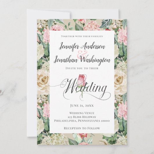 Traditioneel Victoriaans Roos Aankondiging (Voorkant)