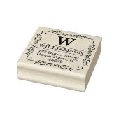 Traditioneel vierkant monogram retouradres rubberstempel (Stempel)
