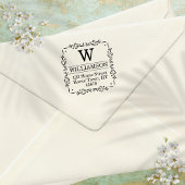 Traditioneel vierkant monogram retouradres zelfinktende stempel
