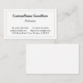 , traditioneel Visitekaartje (Voorkant / Achterkant)