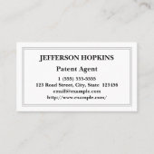 Traditioneel Visitekaartje octrooiagent (Voorkant)