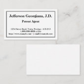 Traditioneel Visitekaartje octrooiagent (Voorkant / Achterkant)