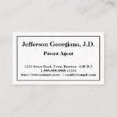 Traditioneel Visitekaartje octrooiagent (Voorkant)