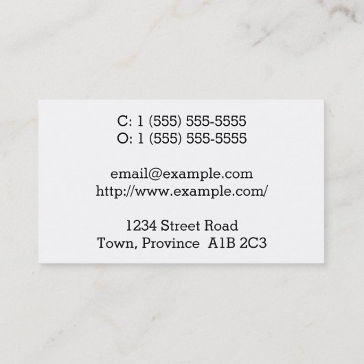 Traditioneel Visitekaartje van de Vacatieplanner (Achterkant)