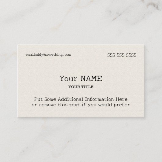 Traditioneel Visitekaartje van type Bone (Voorkant)