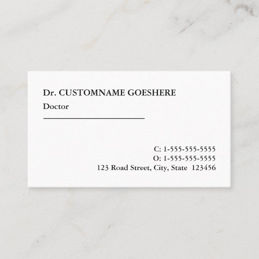 Traditioneel Visitekaartje voor professionele gezo (Voorkant)