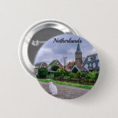 Traditioneel vissersdorp Marken in Nederland Ronde Button 5,7 Cm (Voorkant /achterkant)