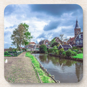 Traditioneel vissersdorp Marken, Nederland Bier Onderzetter