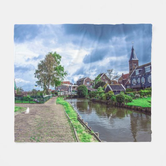 Traditioneel vissersdorp Marken, Nederland Fleece Deken (Voorkant (Horizontaal))