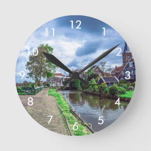 Traditioneel vissersdorp Marken, Nederland Ronde Klok