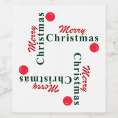 Traditioneel vrolijk kerstfeest en hangend Ornamen Wijn Etiket (Enkel label)