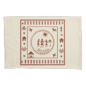 Traditioneel Warli Art Pillow Hoesje Kussensloop (Voorkant)