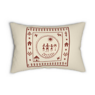 Traditioneel Warli Art Pillow Hoesje Kussensloop