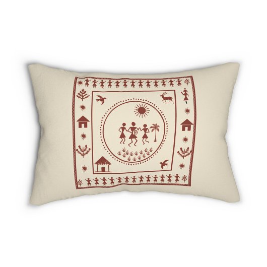 Traditioneel Warli Art Pillow Hoesje Kussensloop