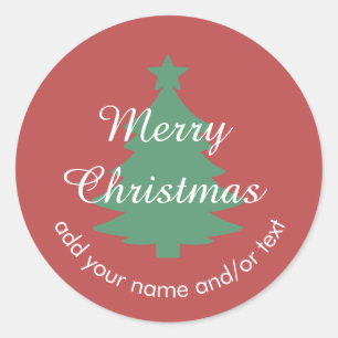 Traditioneel - warm rood aangepaste Kerst sticker
