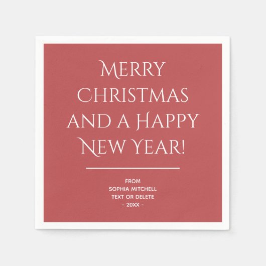 Traditioneel - Warm rood - Merry Christmas servett Servet (Voorkant)