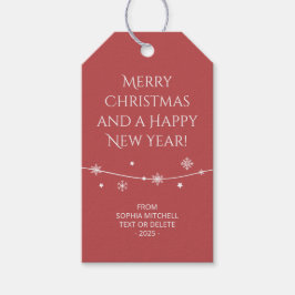 Traditioneel - Warm rood - Snowflake cadeau Labels Cadeaulabel