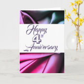 Traditioneel Wenskaart van zijde 4e Jubileum Kaart (Gele Bloem)