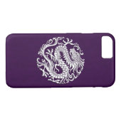 Traditioneel wit op Paarse Chinese drakencirkel Case-Mate iPhone Case (Achterkant (Horizontaal))