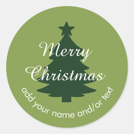 Traditioneel - Zacht Groen Aangepast Kerst sticker (Voorkant)