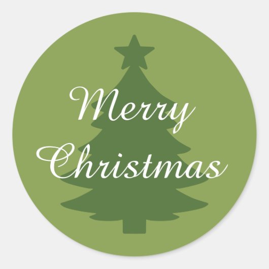 Traditioneel - Zacht Groen - Merry Christmas Stick Ronde Sticker (Voorkant)