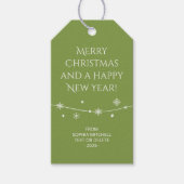 Traditioneel - Zacht Groen - Snowflake Gift Labels Cadeaulabel (Voorkant)