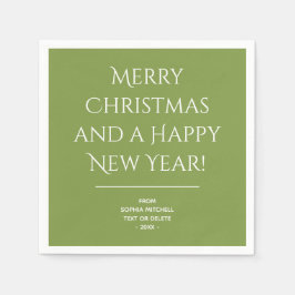 Traditioneel - Zacht Groen - Vrolijke Kerstservett Servet