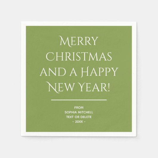 Traditioneel - Zacht Groen - Vrolijke Kerstservett Servet (Voorkant)