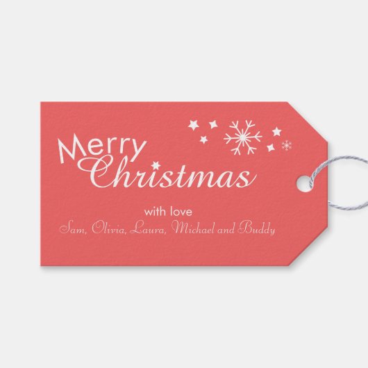 Traditioneel - Zacht Rood - cadeau Labels Cadeaulabel (Voorkant (Horizontaal))