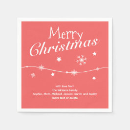 Traditioneel - Zacht rood - Kerstservetten Servet