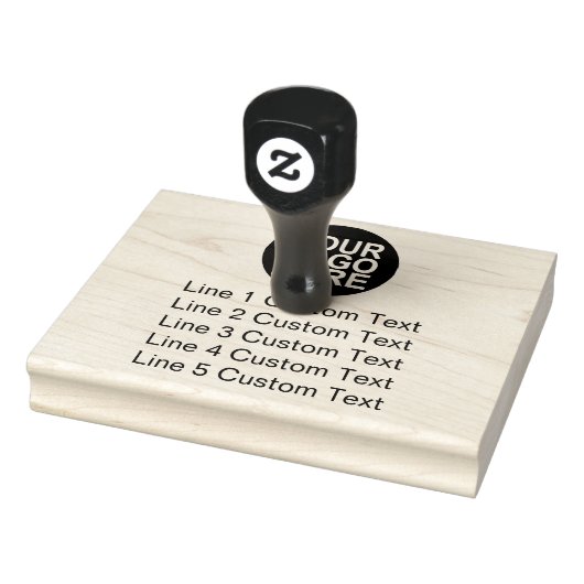 Traditioneel Zakelijk Bedrijf 5 Regels Met Logo Rubberstempel (Stempel)