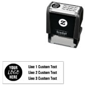 Traditioneel zakelijk logo met 3 regels  zelfinktende stempel (In situ)