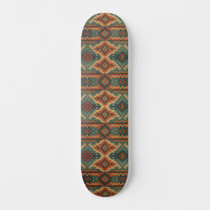 Traditioneel Zuidwesters rustiek turquoise & bruin Persoonlijk Skateboard