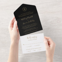 Traditioneel zwart en goud elegant huwelijk