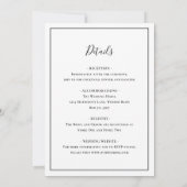 Traditioneel zwart en wit alles in één bruiloft kaart (Achterkant)