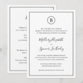 Traditioneel zwart en wit alles in één bruiloft kaart (Voorkant / Achterkant)